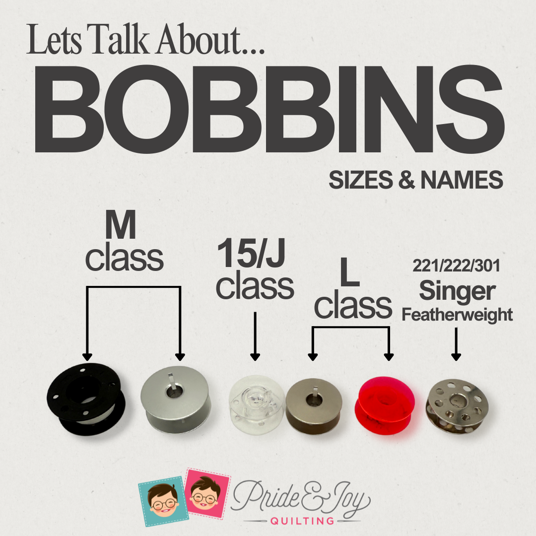 Lets Talk About BOBBIN Sizes & Sewing Machines. prideandjoyquilting