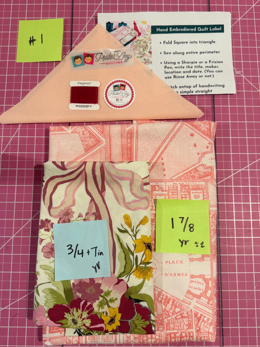 #1 Remnant Backing & Binding with Label KIT for "Paris, Je T'Aime" Quilt