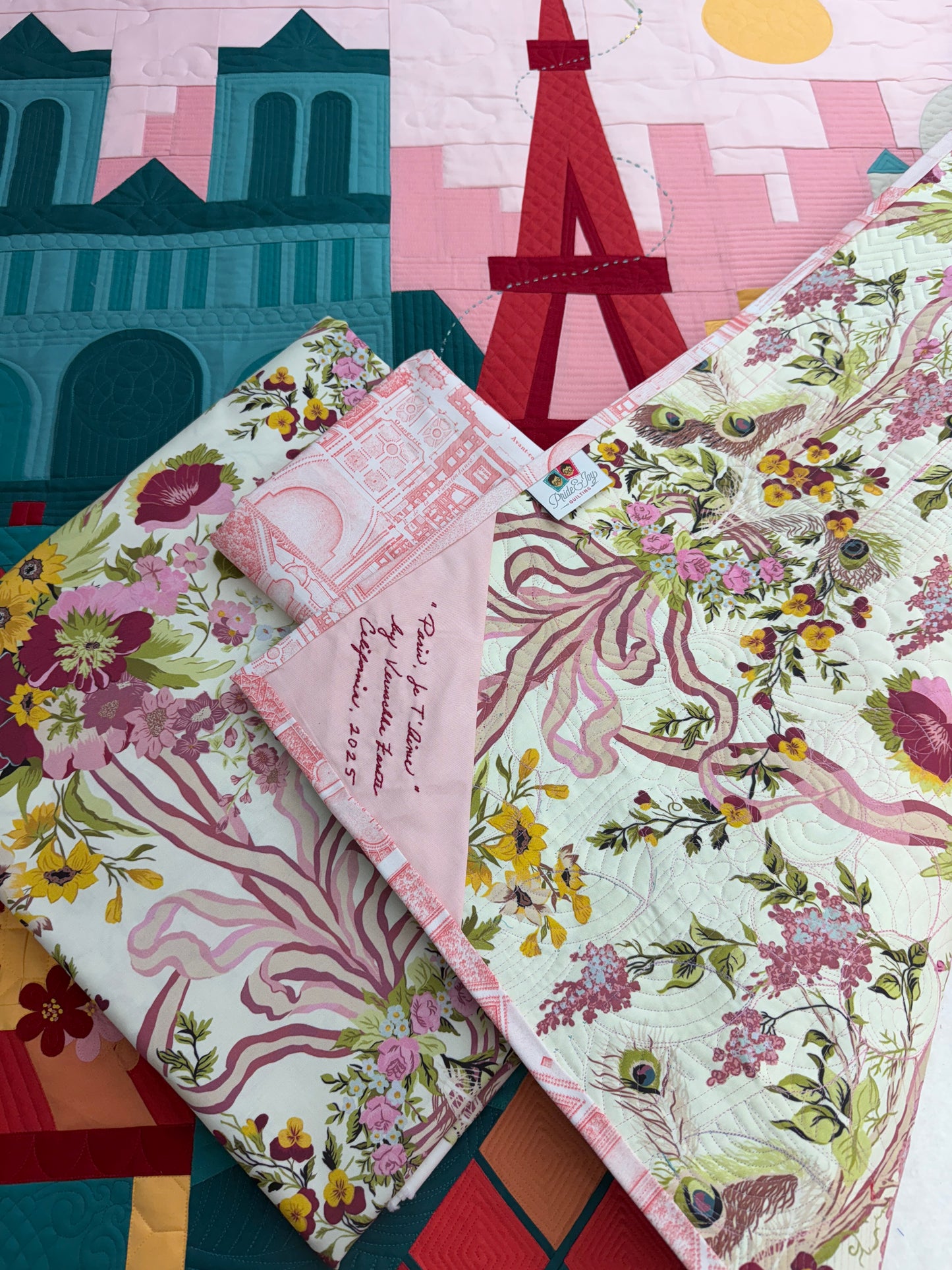 Backing & Binding with Label KIT for "Paris, Je T'Aime" Quilt...
