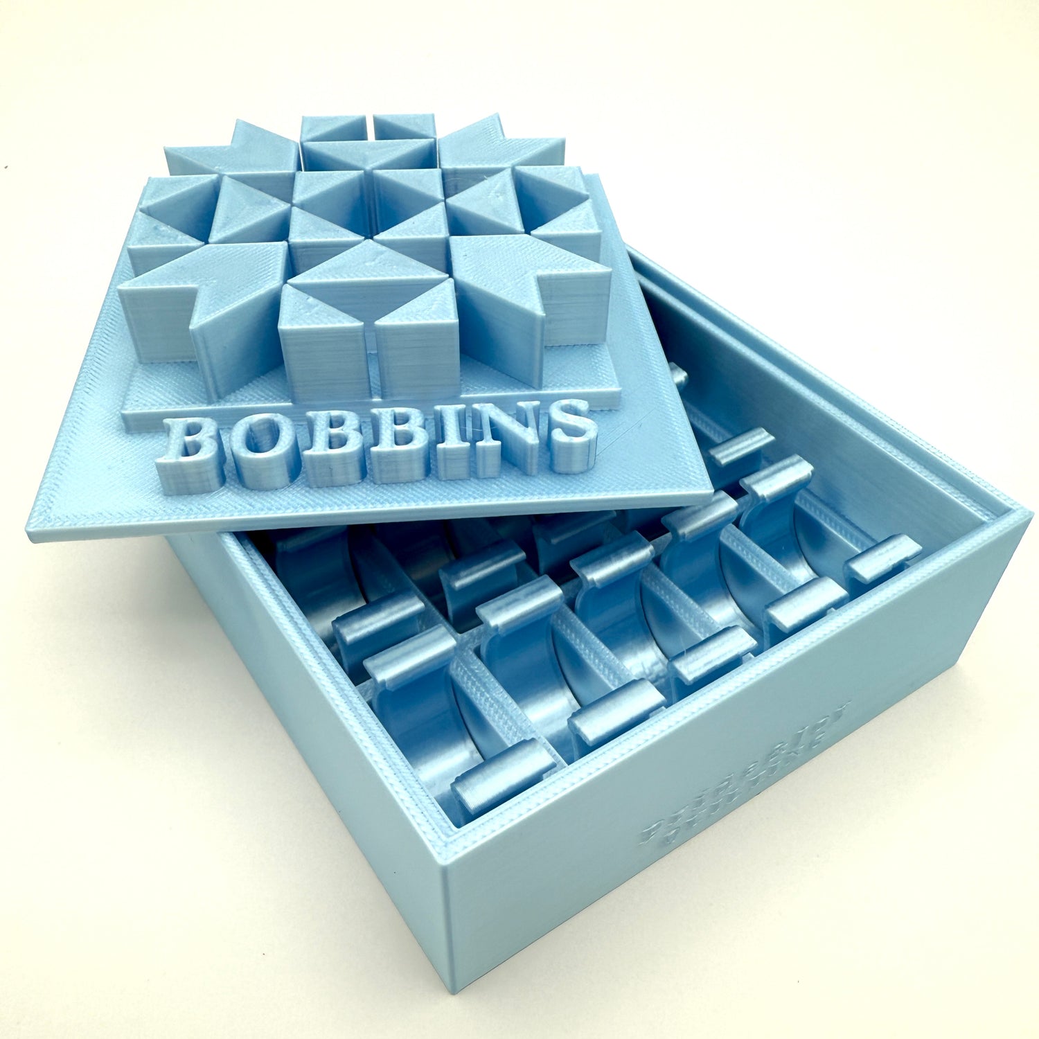 Class 15 Bobbin Box & Keepers by Pride & Joy Quilting pale blue
