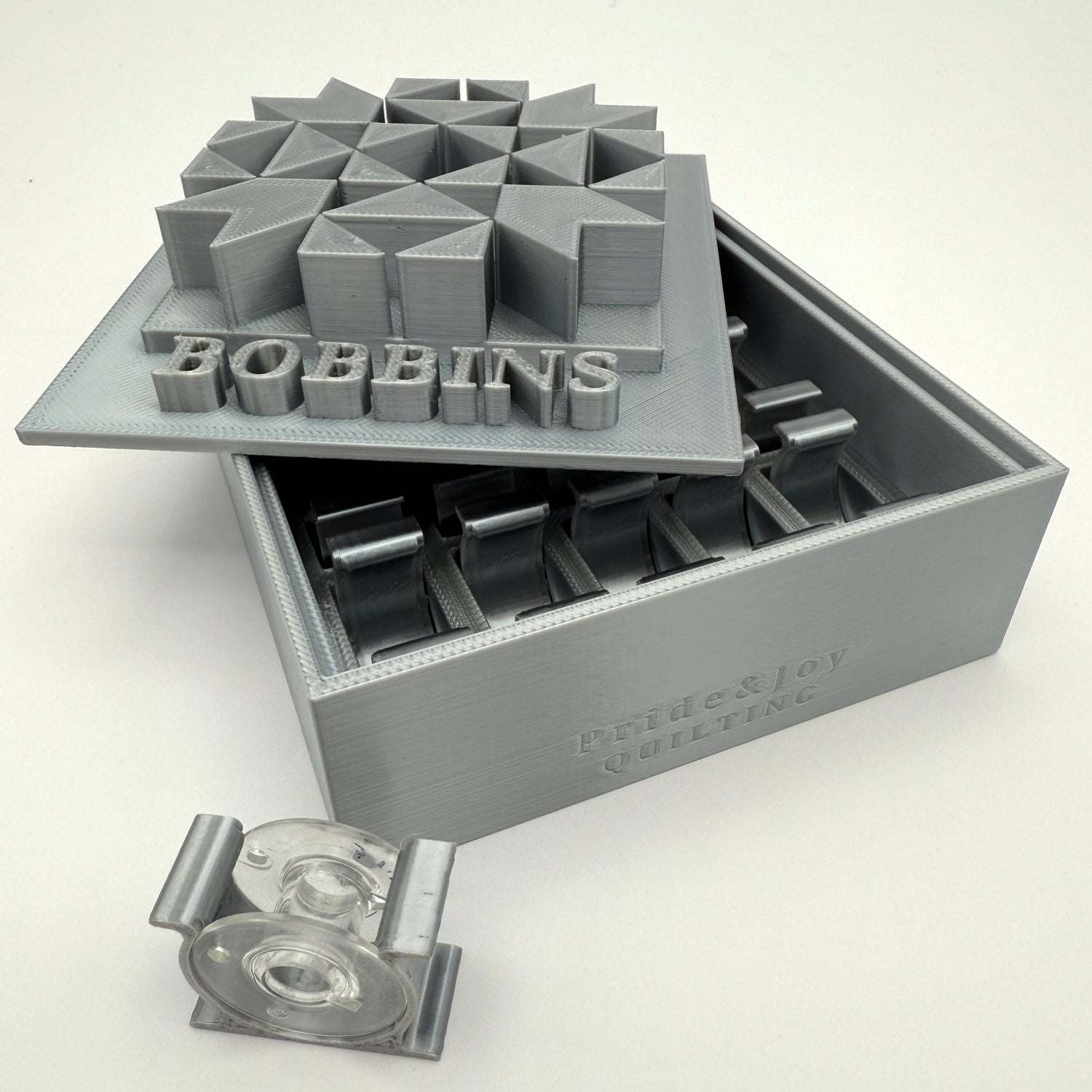 Class 15 Bobbin Box & Keepers by Pride & Joy Quilting silver