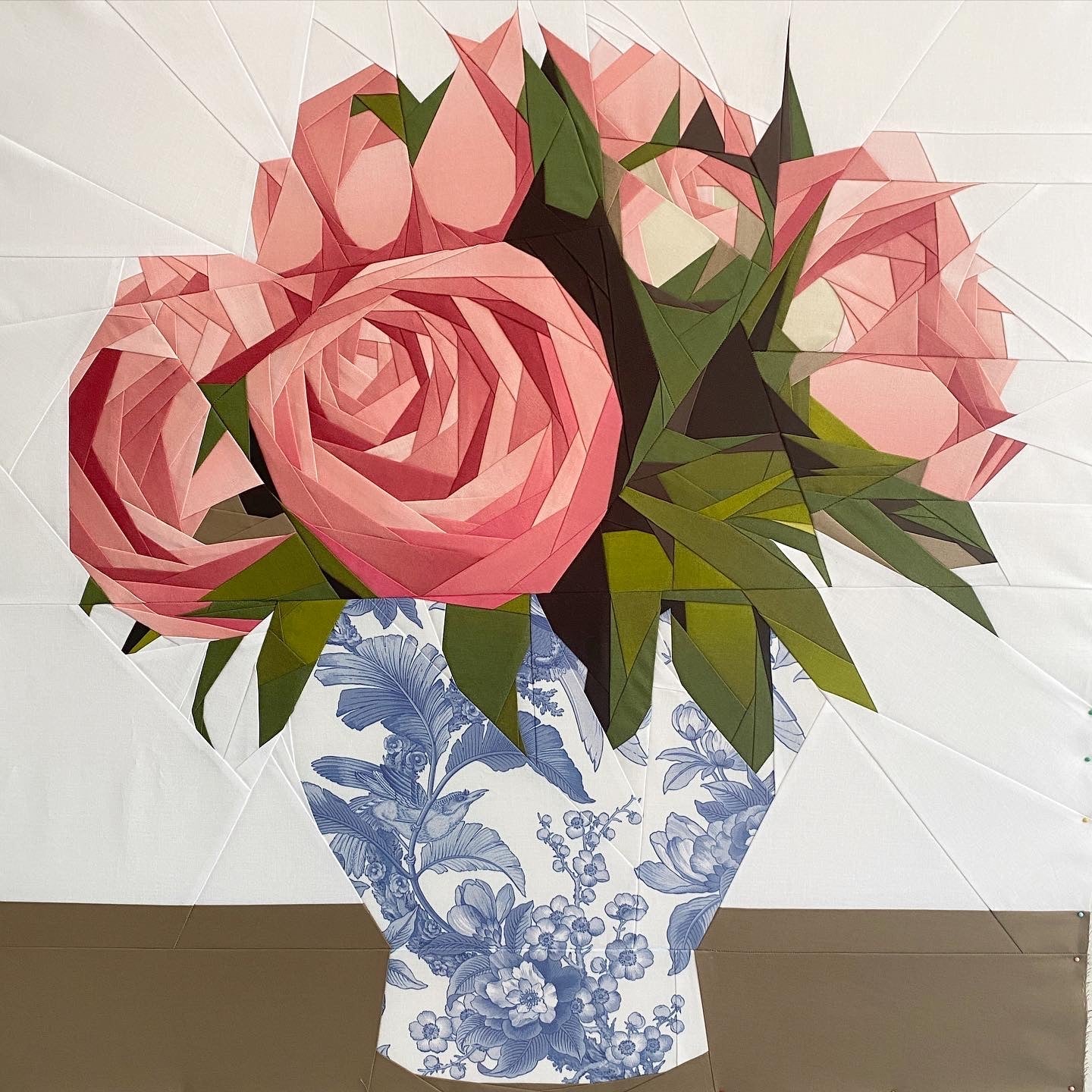 Vase of Flowers Foundation Paper Pieced PAPER PATTERN