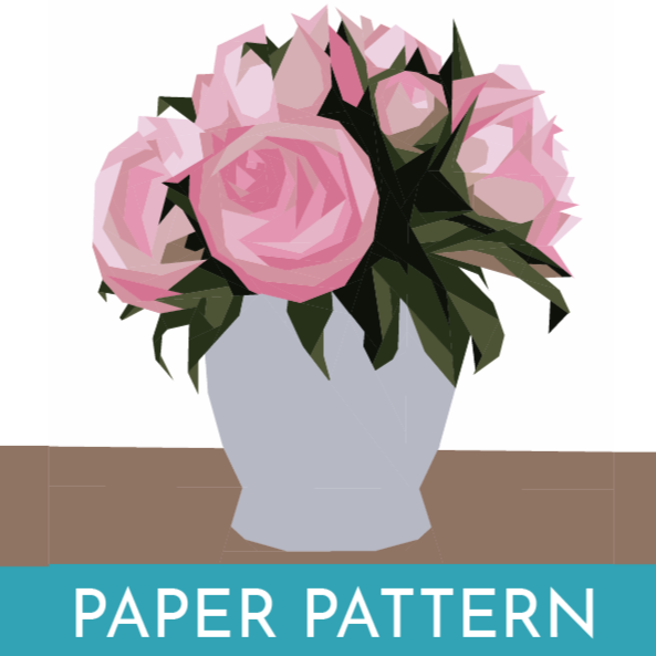 Vase of Flowers Foundation Paper Pieced PAPER PATTERN