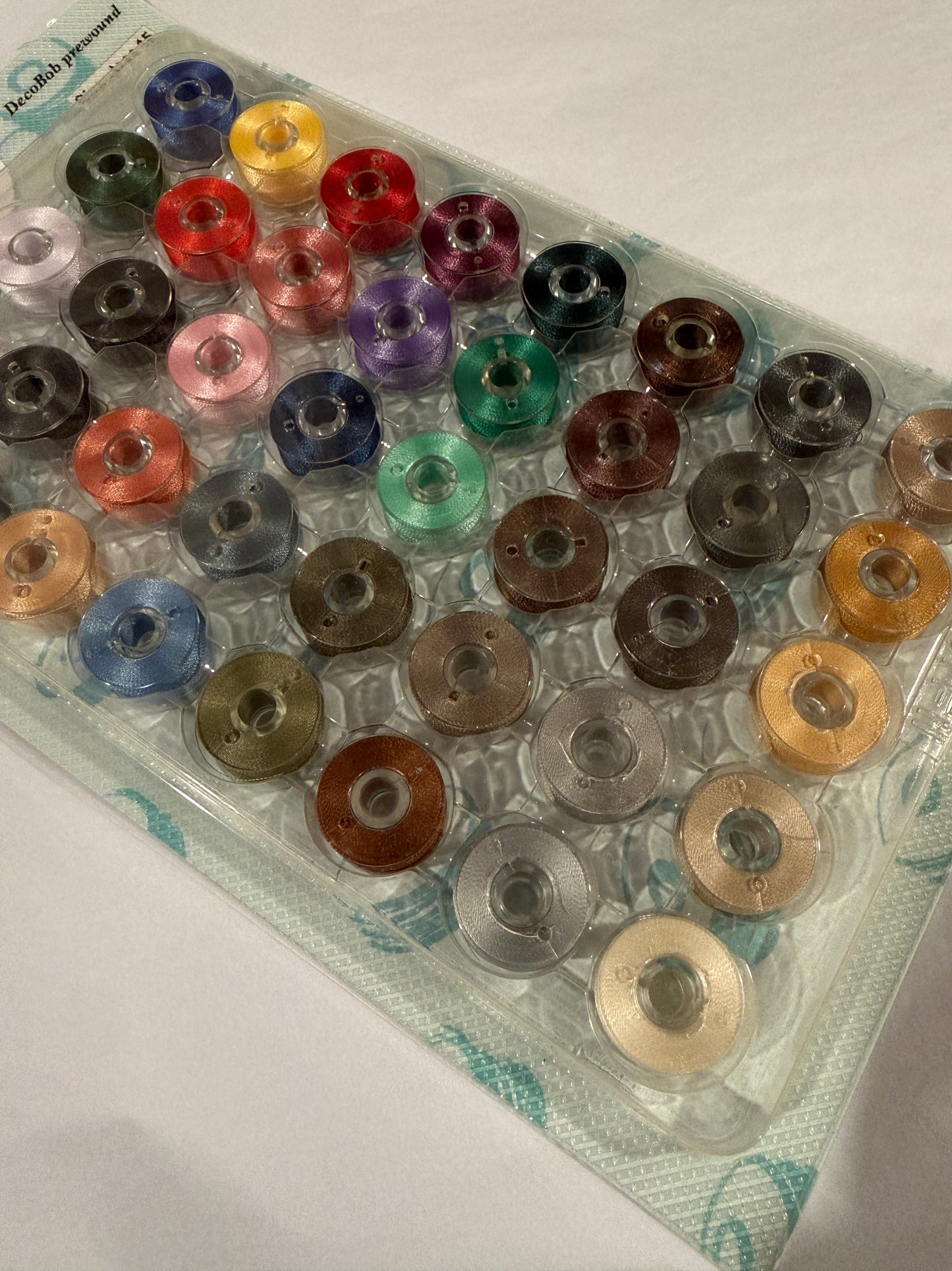 40 Pack Pre Wound Bobbins (Class 15) Decobob 80 wt