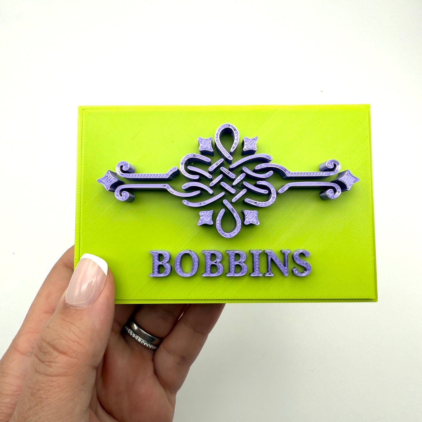 (Size: Singer Featherweight) (COLOR: Peridot Green & Purple Amethyst ) Bobbin Box & Keepers