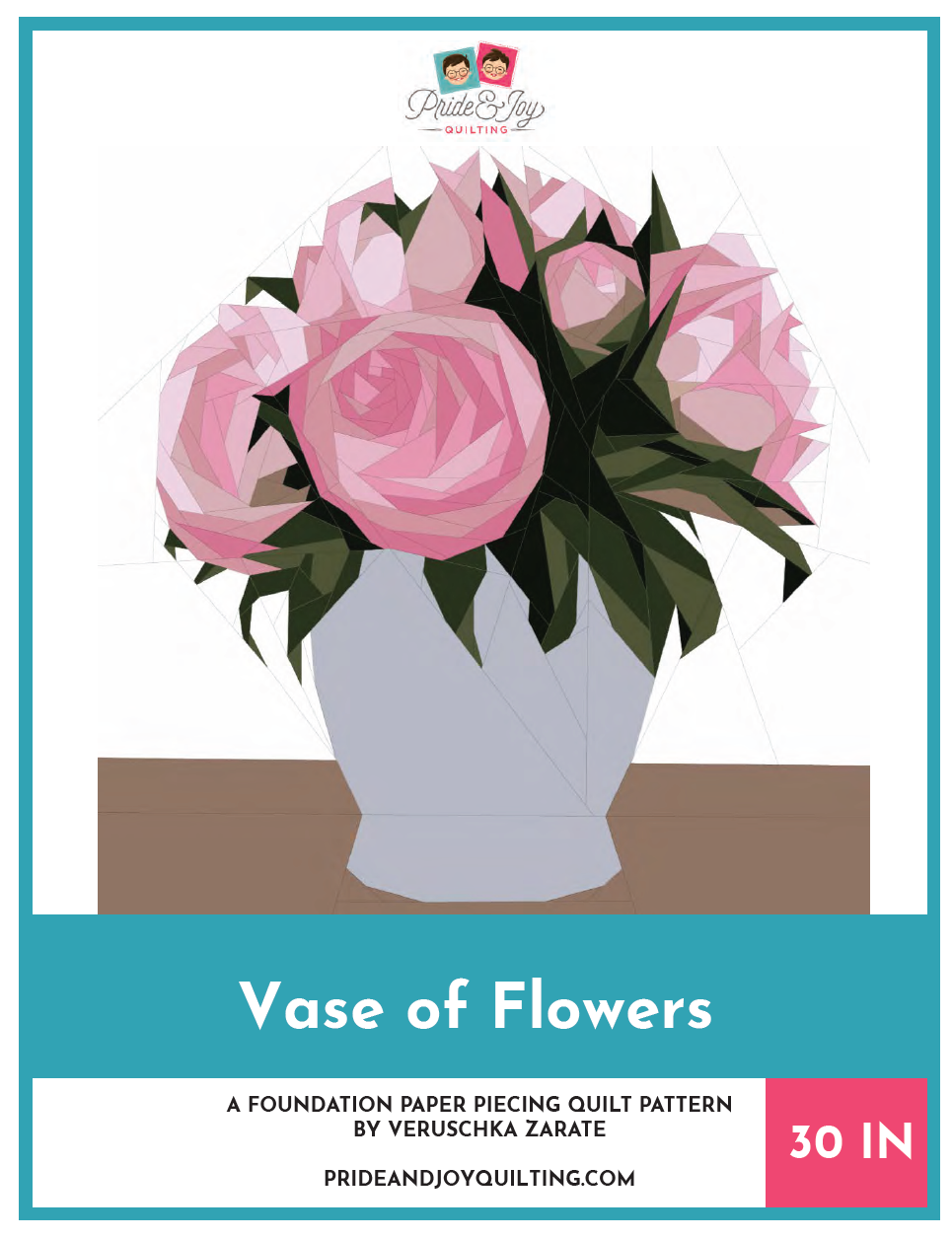 PDF Vase of Flowers Foundation Paper Pieced Pattern-PDF Digital Download