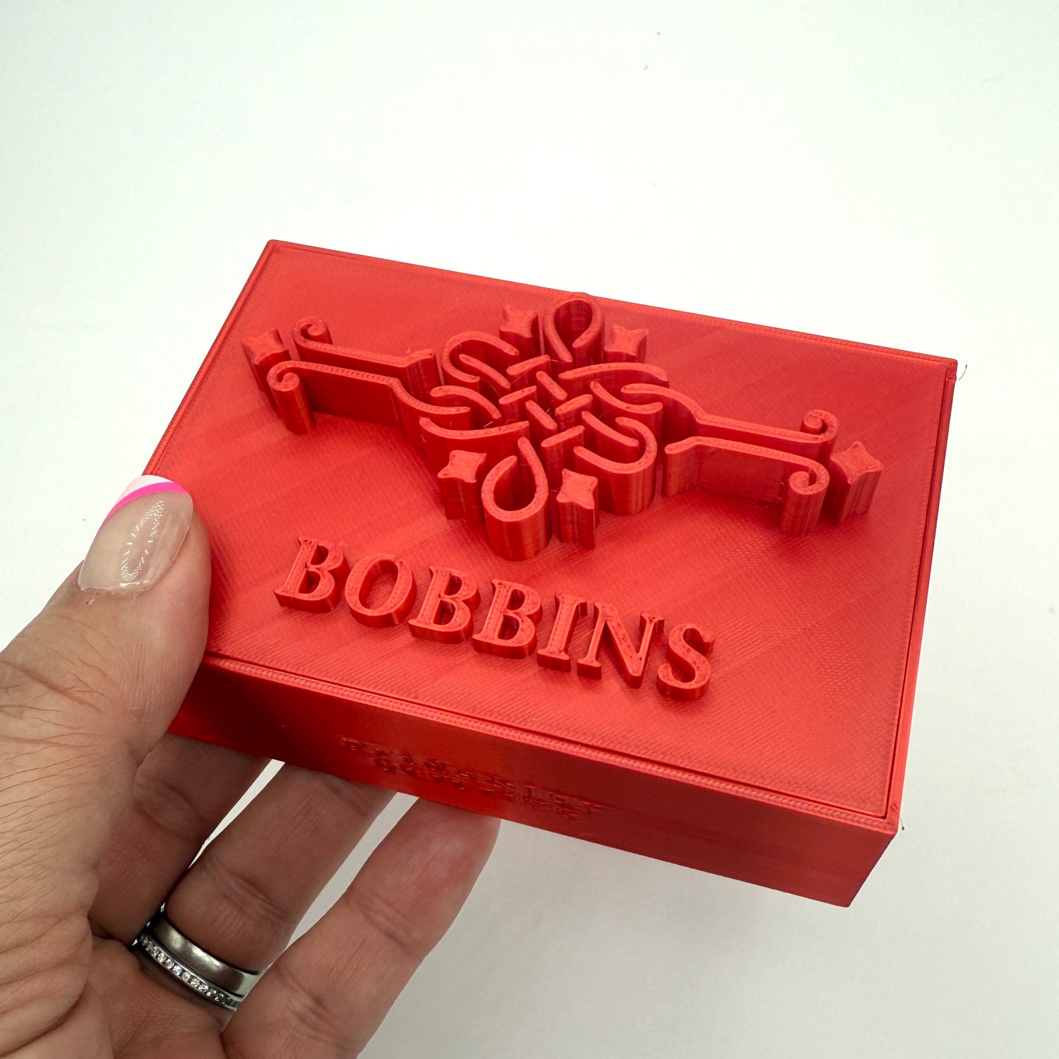 Singer Featherweight Bobbin Box & Keepers by Pride & Joy Quilting red slipper red