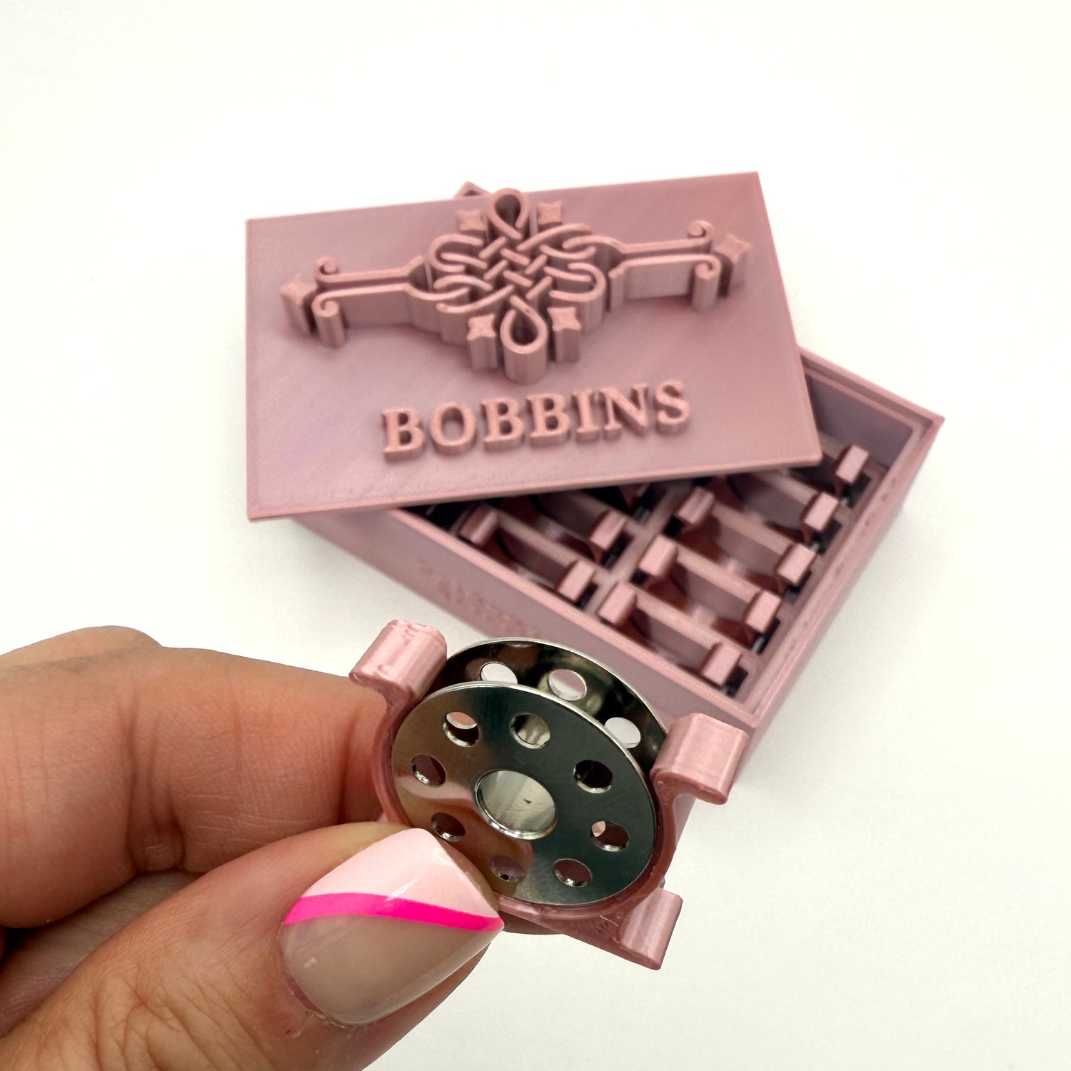 Singer Featherweight Bobbin Box & Keepers by Pride & Joy Quilting rose