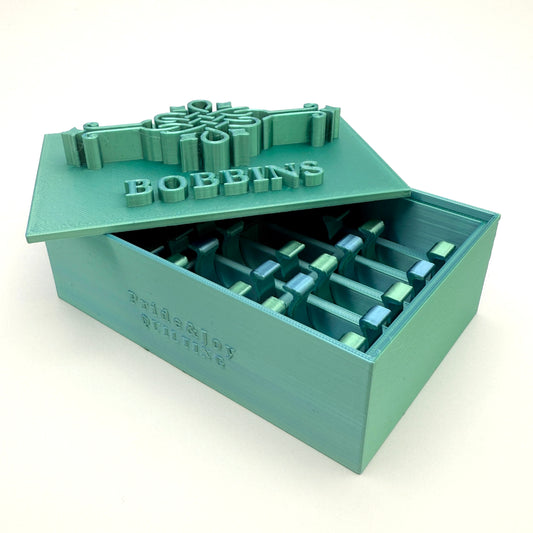Singer featherweight bobbin box and keepers by pride and joy quilting dual tone aqua/teal