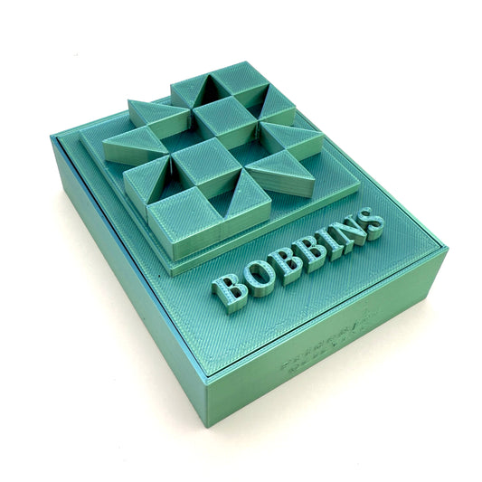 (Size: Class L ) (COLOR: Dual Tone Aqua/Teal) Bobbin Box & Keepers