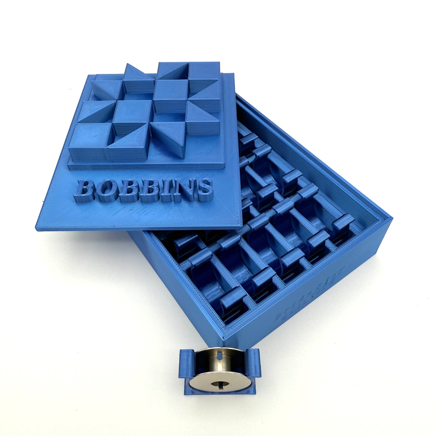 (Size: Class L ) (COLOR: Sapphire Blue) Bobbin Box & Keepers by Pride & Joy Quilting