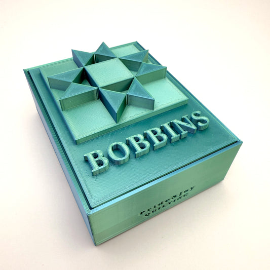 (Size: Class M ) (COLOR: Dual Tone Aqua/Teal ) Bobbin Box & Keepers