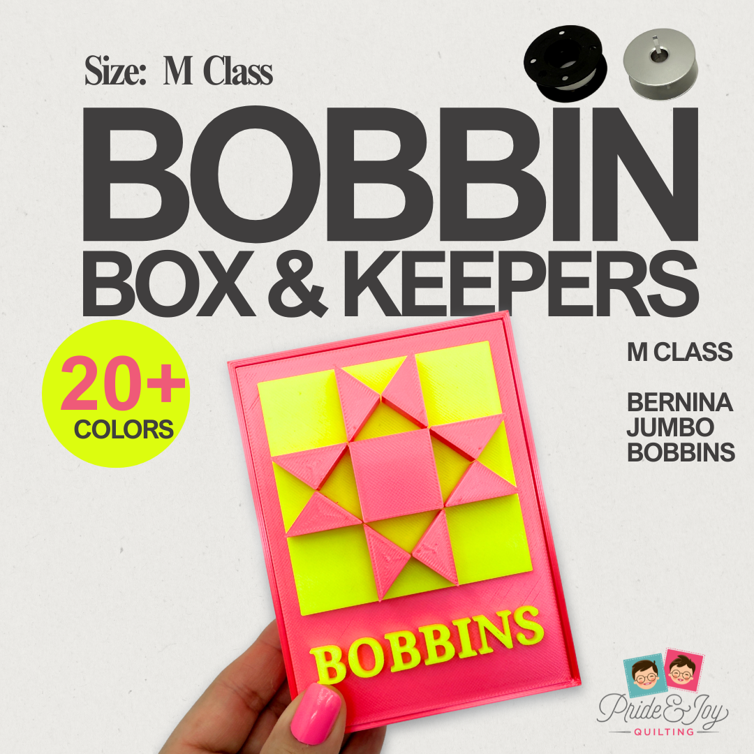 (Size: M CLASS) Bobbin Boxes & Keepers by Pride and Joy Quilting
