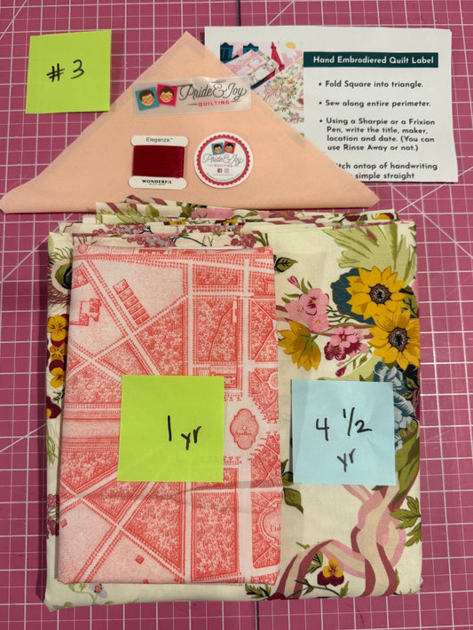 #3 Remnant Backing & Binding with Label KIT for "Paris, Je T'Aime" Quilt