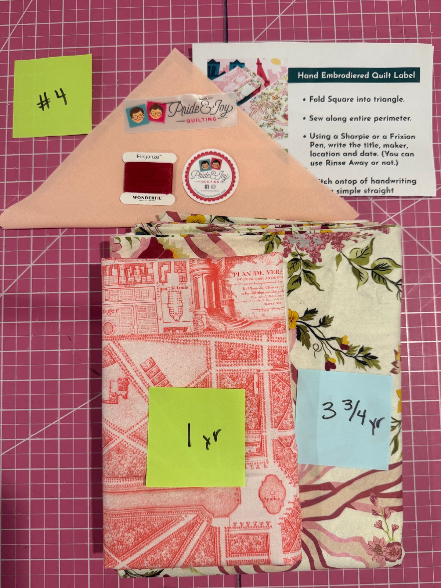 #4 Remnant Backing & Binding with Label KIT for "Paris, Je T'Aime" Quilt