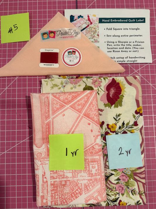 #5 Remnant Backing & Binding with Label KIT for "Paris, Je T'Aime" Quilt