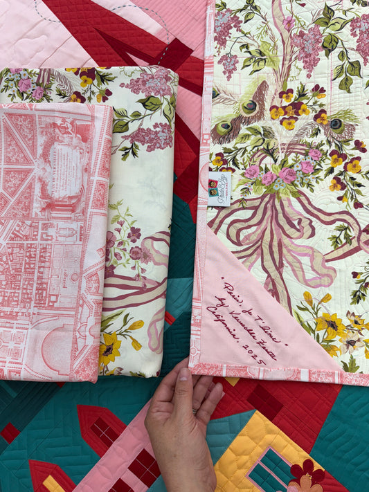 Backing & Binding with Label KIT for "Paris, Je T'Aime" Quilt