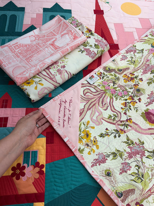 Backing & Binding with Label KIT for "Paris, Je T'Aime" Quilt