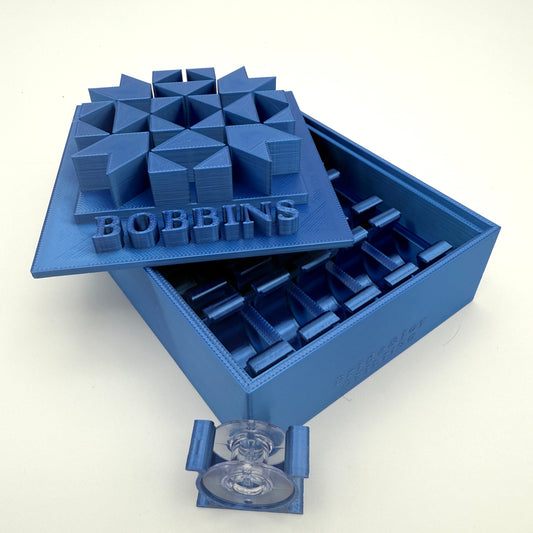 Class 15 Bobbin Box & Keepers by Pride & Joy Quilting blue
