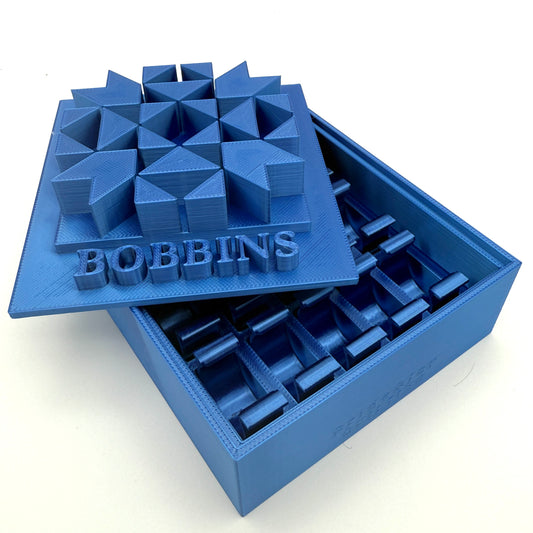 Class 15 Bobbin Box & Keepers by Pride & Joy Quilting blue