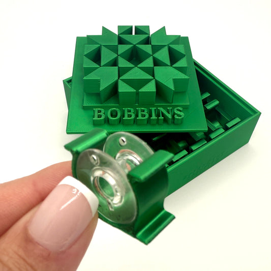 Class 15 Bobbin Box & Keepers by Pride & Joy Quilting green