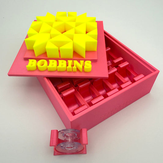 Class 15 Bobbin Box & Keepers by Pride & Joy Quilting neon pink