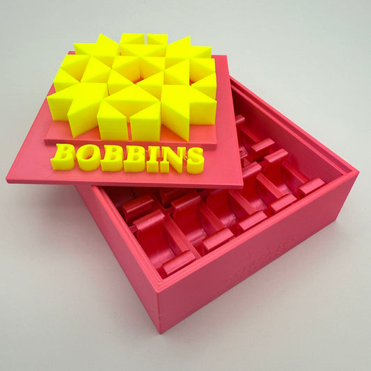 Class 15 Bobbin Box & Keepers by Pride & Joy Quilting neon pink