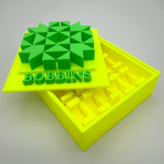 Class 15 Bobbin Box & Keepers by Pride & Joy Quilting neon yellow-green