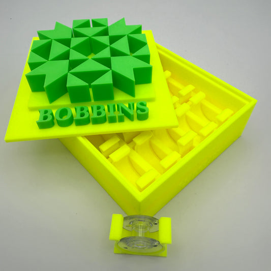 Class 15 Bobbin Box & Keepers by Pride & Joy Quilting neon yellow-green