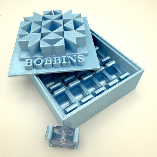 Class 15 Bobbin Box & Keepers by Pride & Joy Quilting pale blue