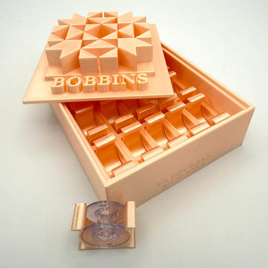 Class 15 Bobbin Box & Keepers by Pride & Joy Quilting peach