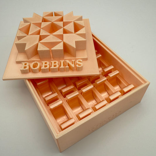 Class 15 Bobbin Box & Keepers by Pride & Joy Quilting peach