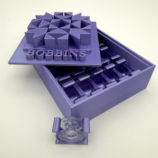 Class 15 Bobbin Box & Keepers by Pride & Joy Quilting purple