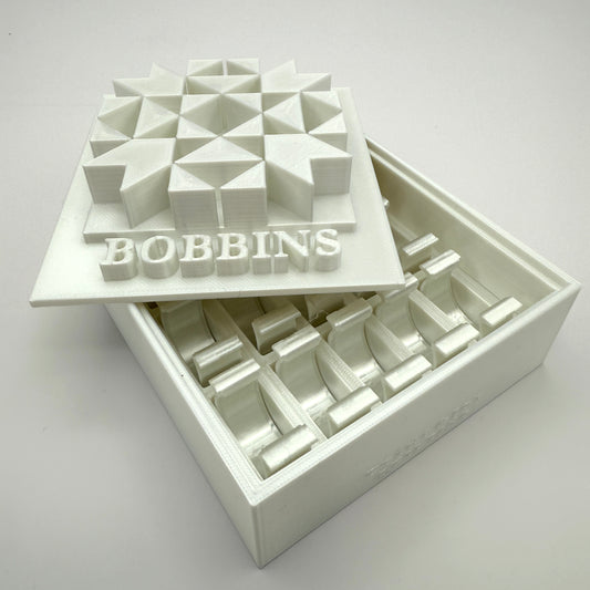Class 15 Bobbin Box & Keepers by Pride & Joy Quilting white