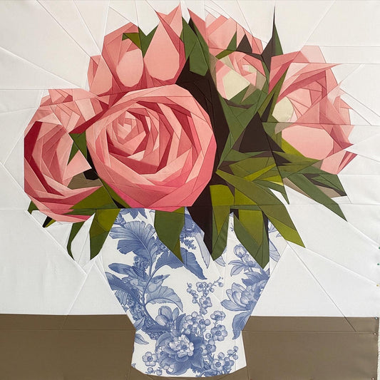 Vase of Flowers Foundation Paper Pieced PAPER PATTERN