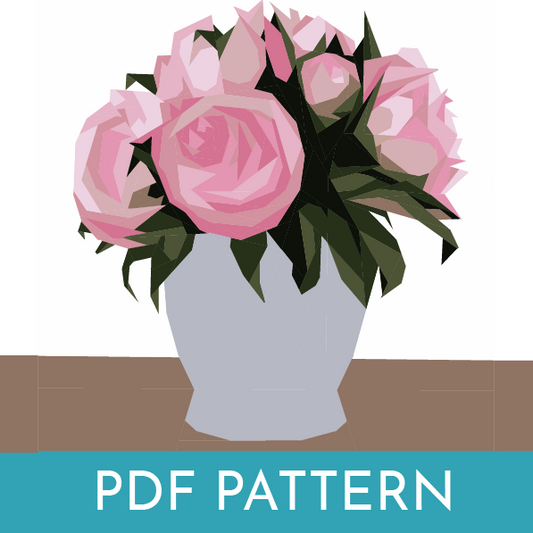 PDF Vase of Flowers Foundation Paper Pieced Pattern-PDF Digital Download