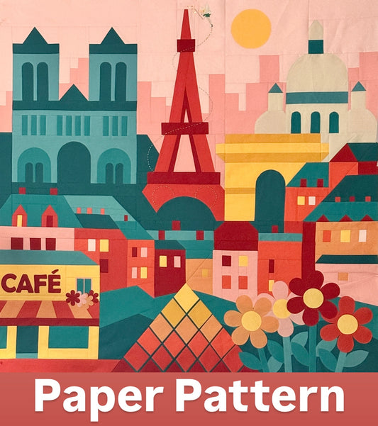 PAPER PATTERN: "Paris, Je T'Aime" Dual Technique Quilt Pattern