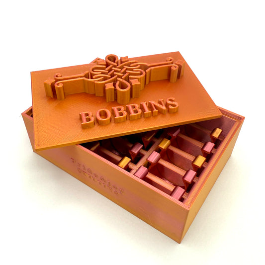 (Size: Singer Featherweight) (COLOR: Dual Tone Pink/Orange) Bobbin Box & Keepers