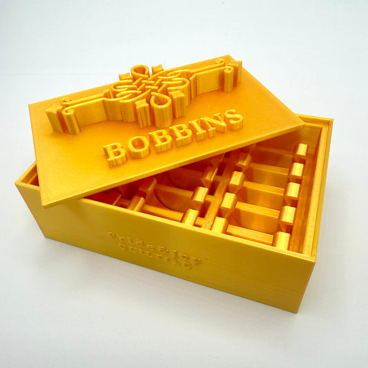 (Size: Singer Featherweight) (COLOR: Yellow Citrine) Bobbin Box & Keepers