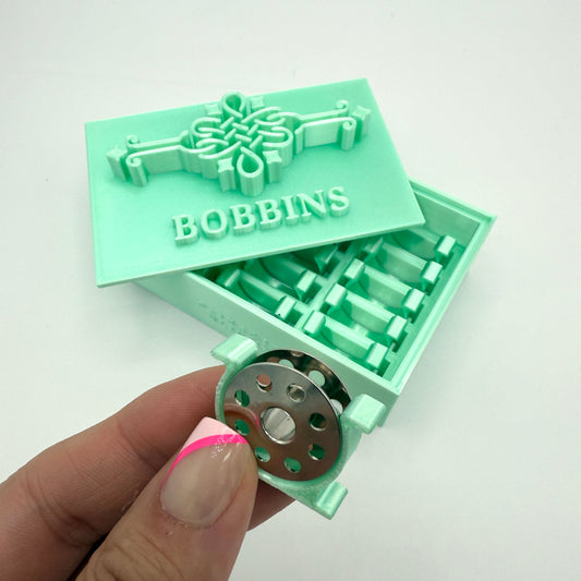 (Size: Singer Featherweight) (COLOR: Mint Tourmaline) Bobbin Box & Keepers