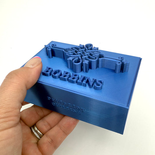 (Size: Singer Featherweight) (COLOR: Sapphire Blue) Bobbin Box & Keepers