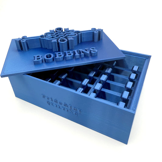 (Size: Singer Featherweight) (COLOR: Sapphire Blue) Bobbin Box & Keepers
