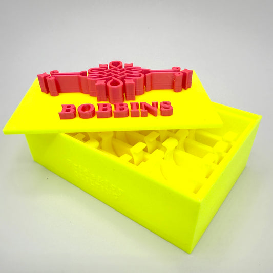 (Size: Singer Featherweight) (COLOR: NEON Yellow-Pink) Bobbin Box & Keepers