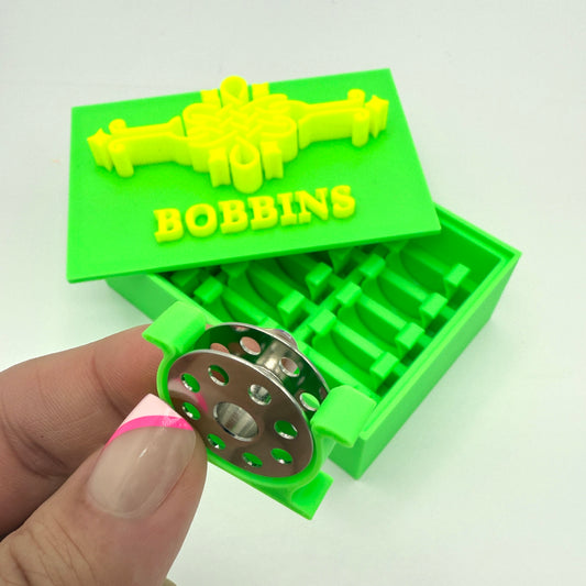 (Size: Singer Featherweight) (COLOR: NEON Green-Yellow) Bobbin Box & Keepers