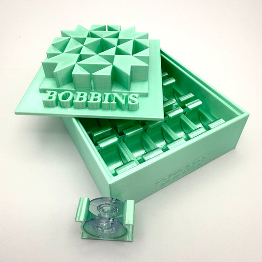 (Size: Class 15 ) (COLOR: Mint Tourmaline) Bobbin Box & Keepers
