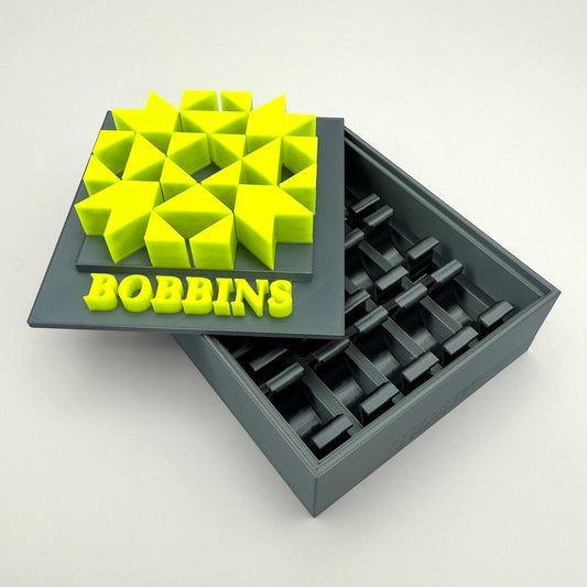 (Size: Class 15 ) (COLOR: Obsidian Gray & Neon Yellow) Bobbin Box & Keepers