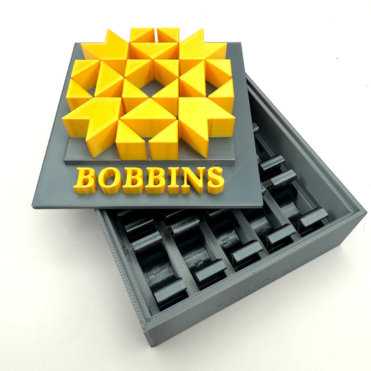 (Size: Class 15 ) (COLOR: Obsidian Gray & Citrine Yellow) Bobbin Box & Keepers