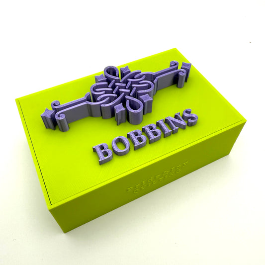 (Size: Singer Featherweight) (COLOR: Peridot Green & Purple Amethyst ) Bobbin Box & Keepers