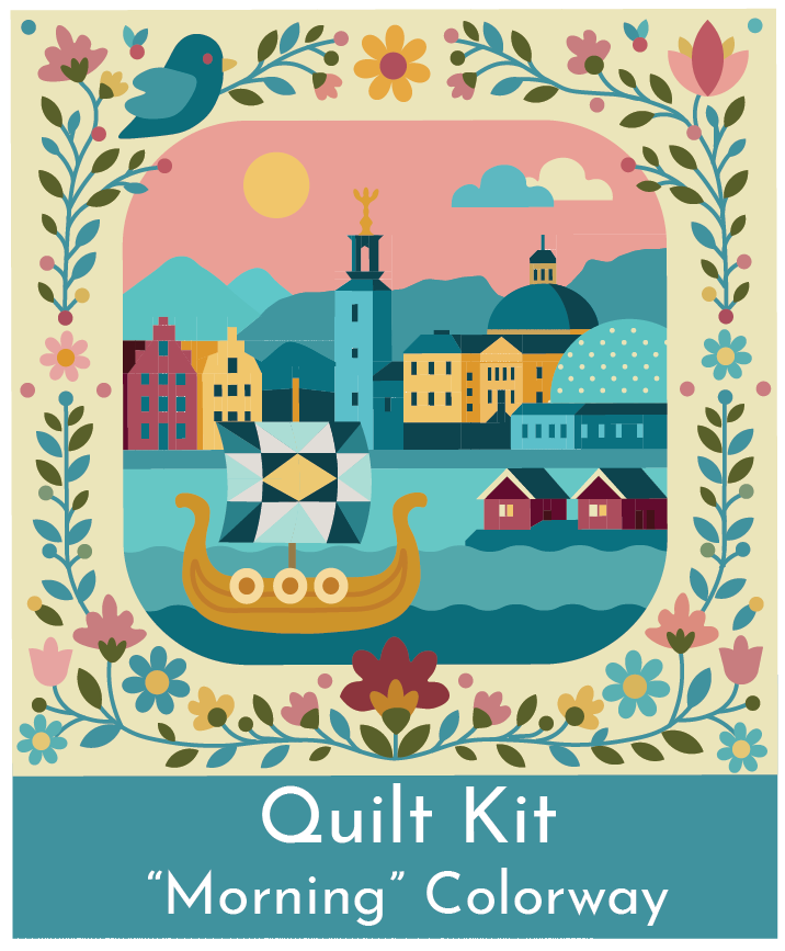KIT "Nordic Whimsy" Dual Technique Quilt Pattern (Morning Colorway)