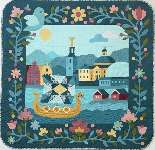 PDF Digital Pattern "Nordic Whimsy" Dual Technique Quilt Pattern